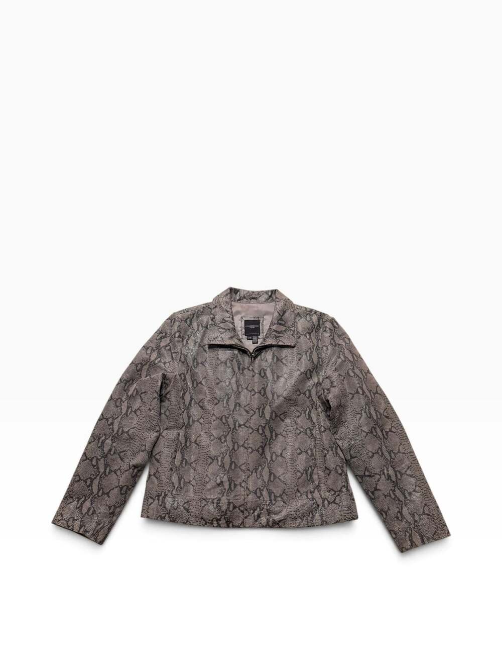 Colebrook & Co. Snake Print Jacket Size L/G Gray